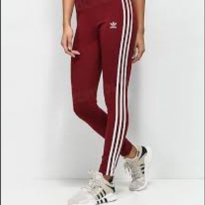 Red adidas leggings